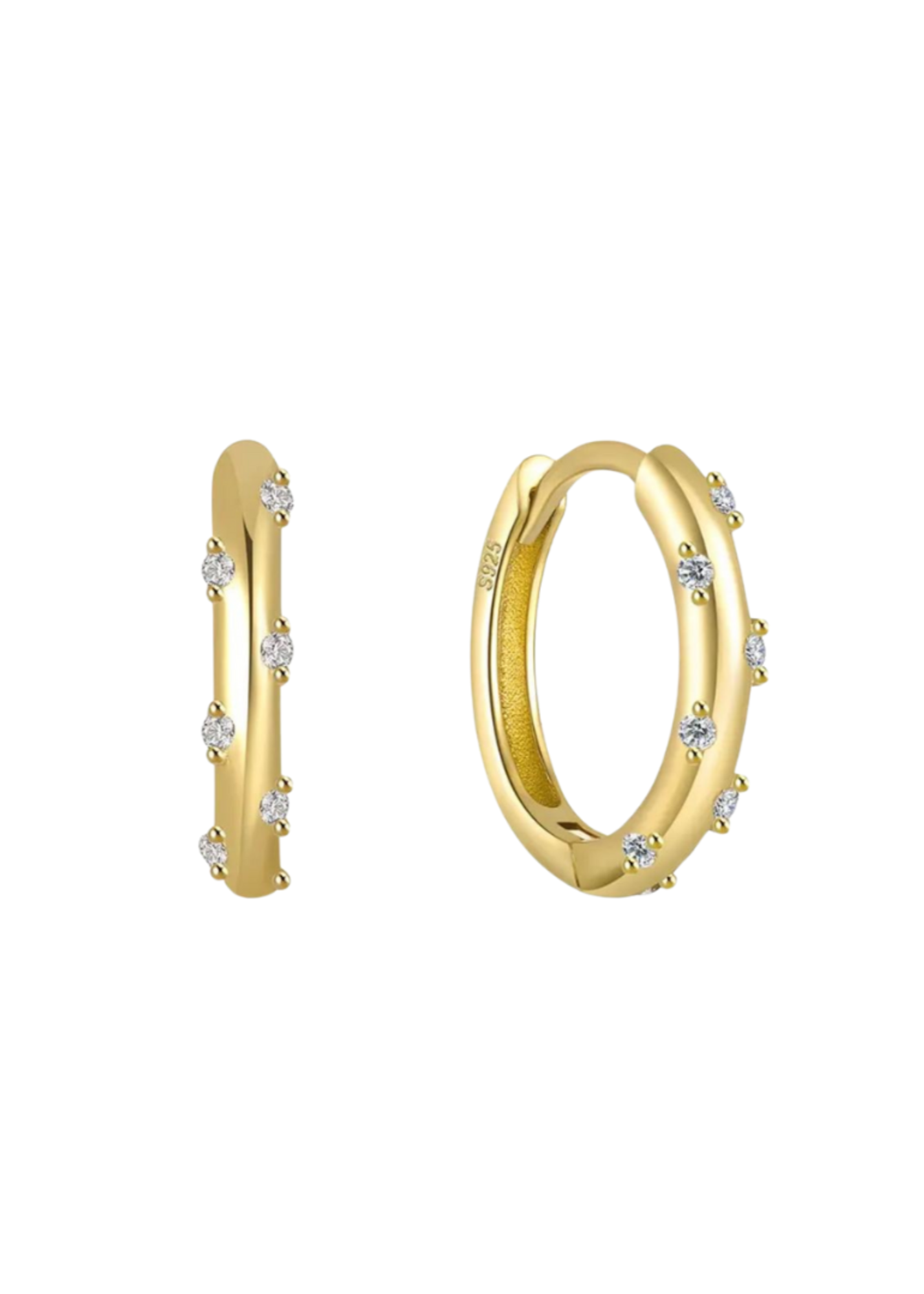 Earrings large crystal Welcome hoop