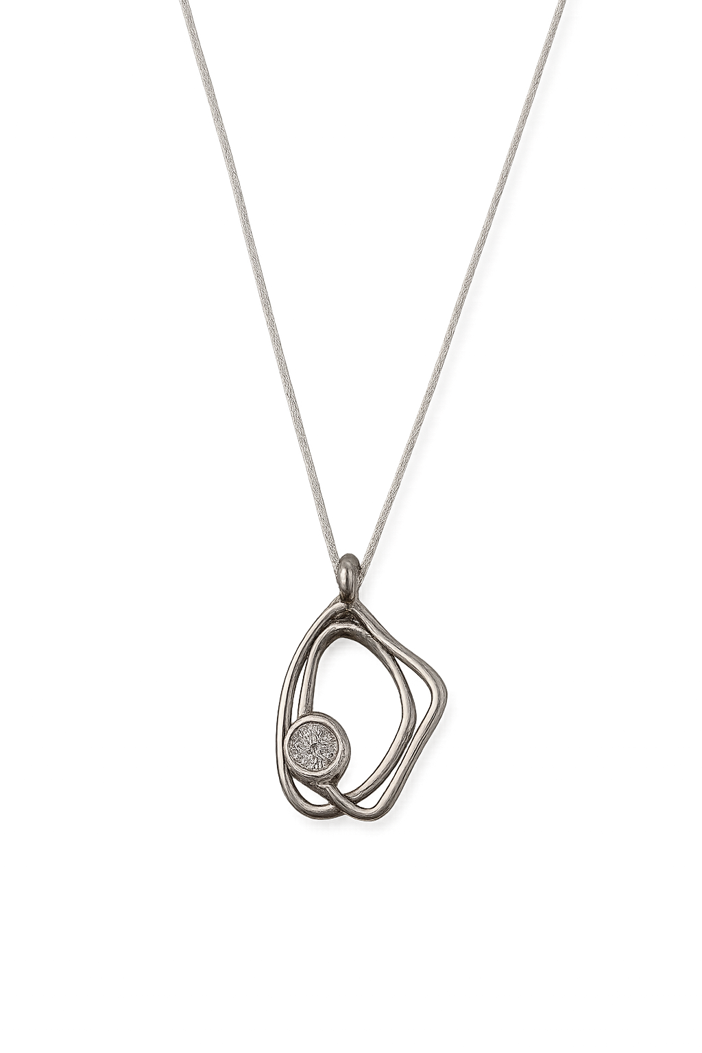 Sparkling Vortex Silver Necklace