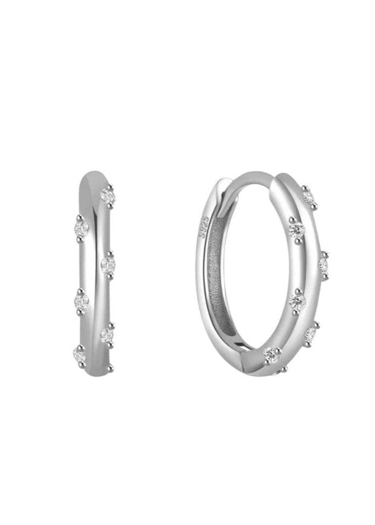 Earrings large crystal Welcome hoop
