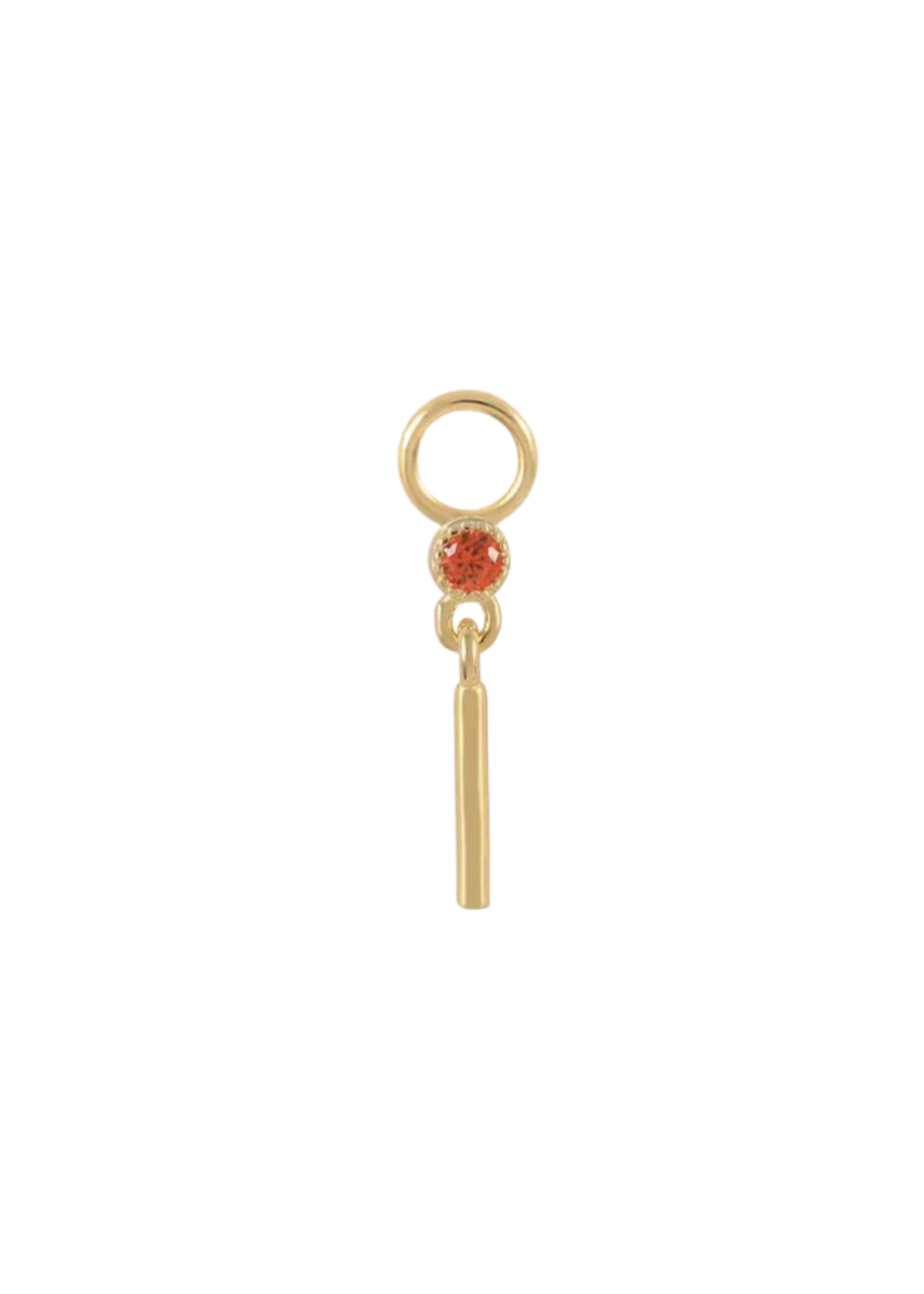 Gold orange pin Welcome hoop charm