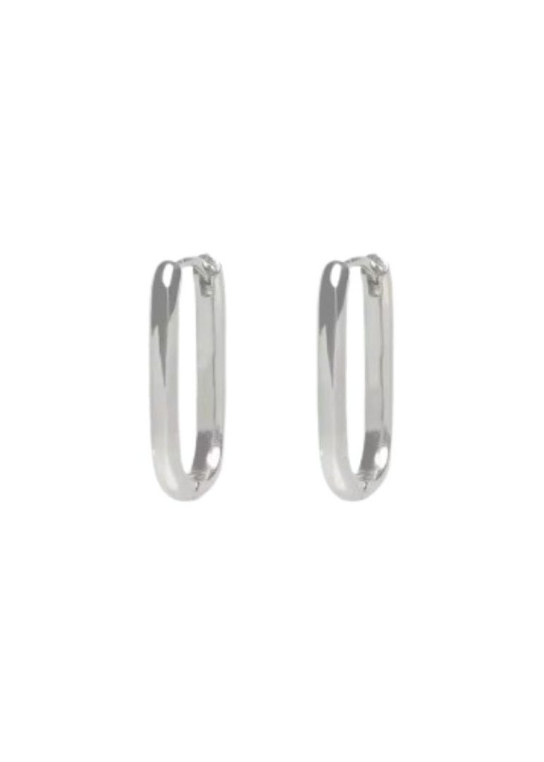 Earrings large rectangle Welcome hoop