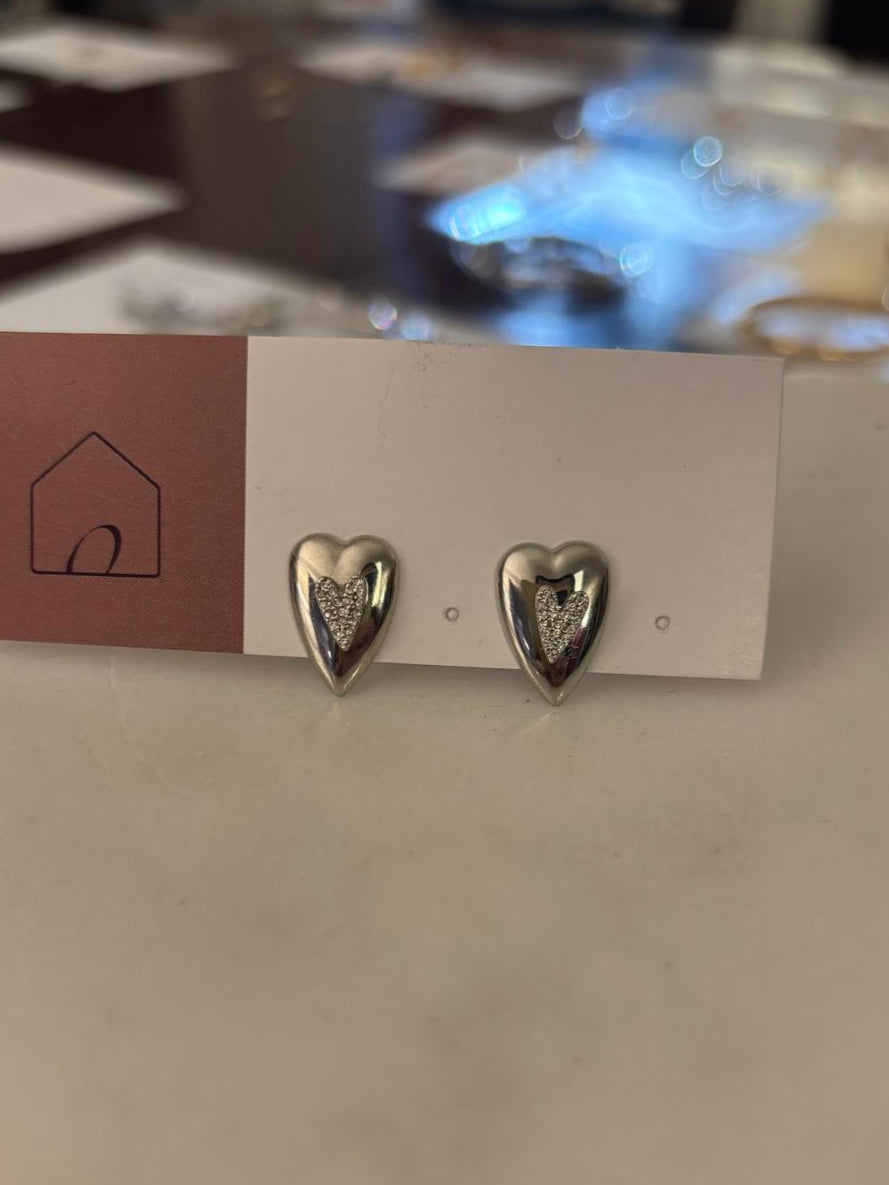 Earring Heart Rise Silver