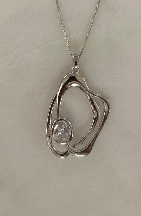 Sparkling Vortex Silver Necklace