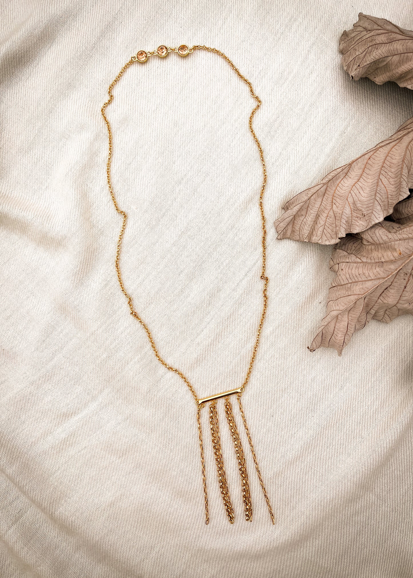 Fringe long necklace Welcome