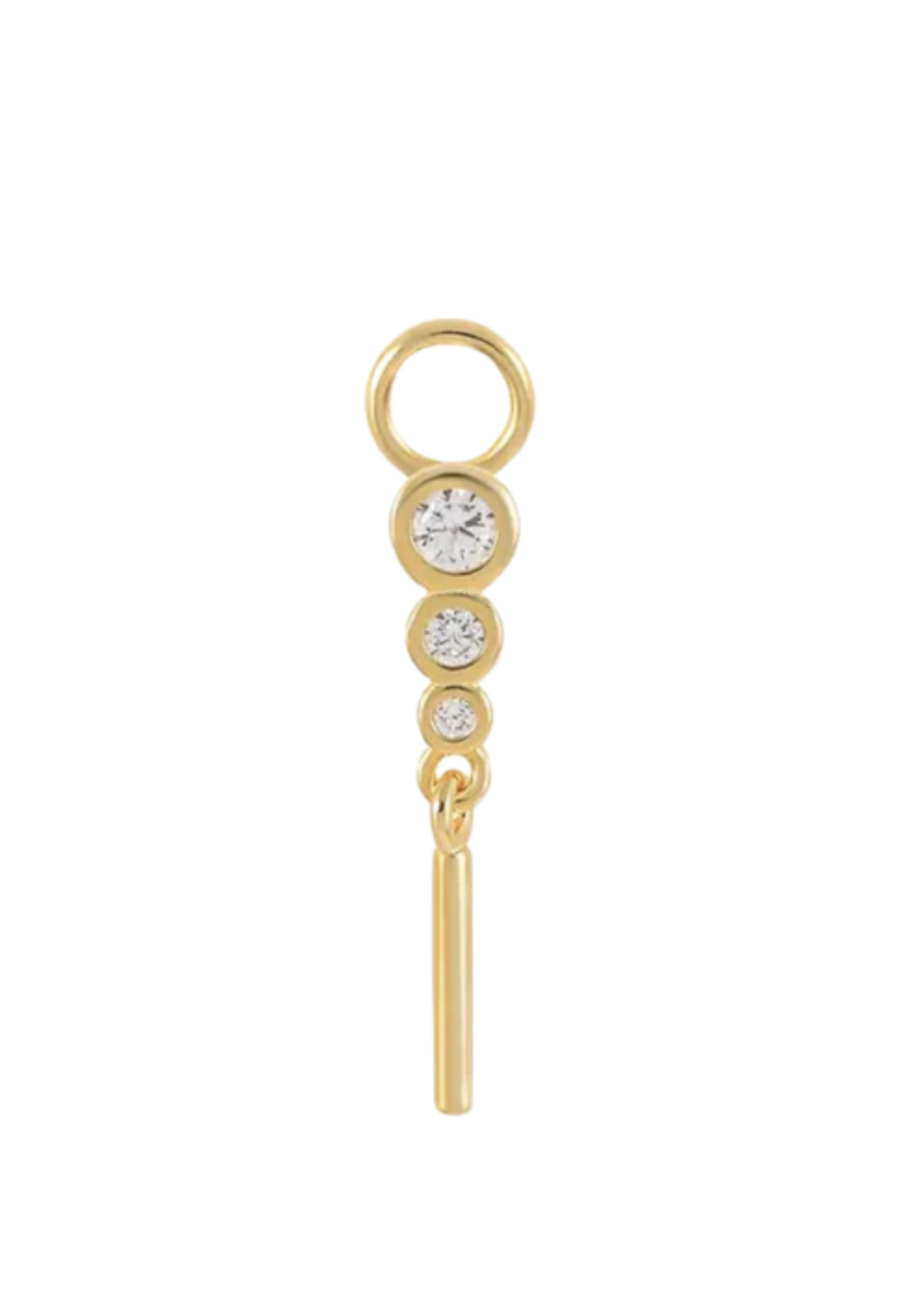 Gold crystal balls Welcome hoop charm