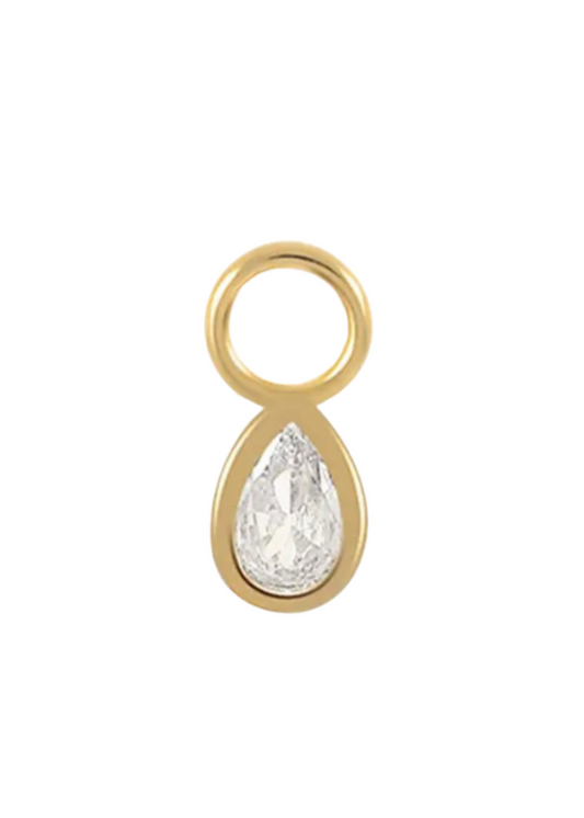 Gold drop Welcome hoop charm