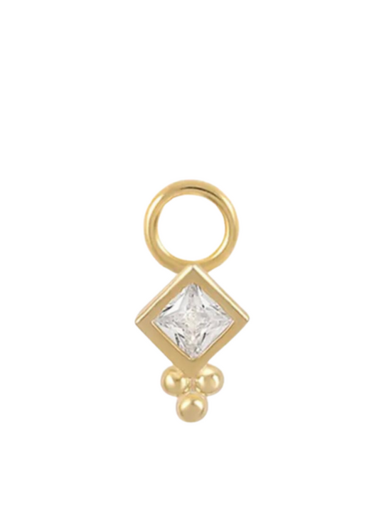 Gold crystal diamond Welcome hoop charm