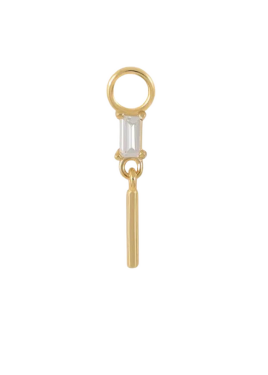 Gold crystal pin Welcome hoop charm