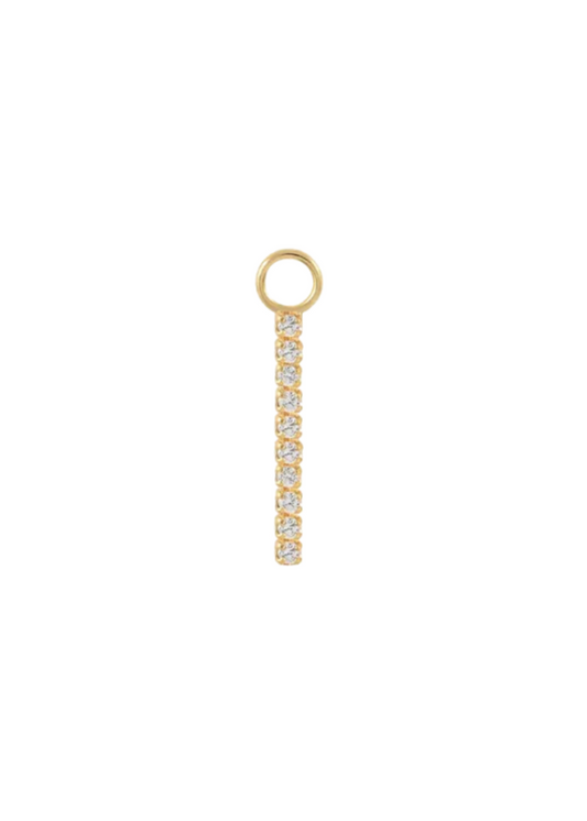 Gold pavê pin Welcome hoop charm