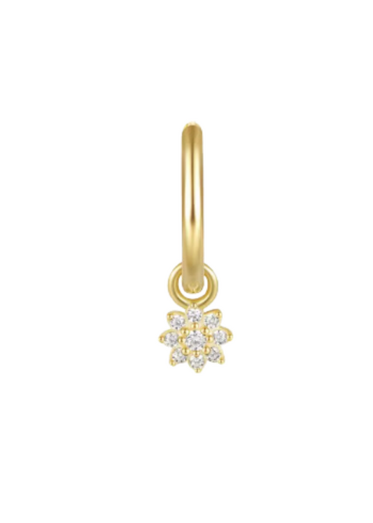 Gold small flower Welcome hoop charm