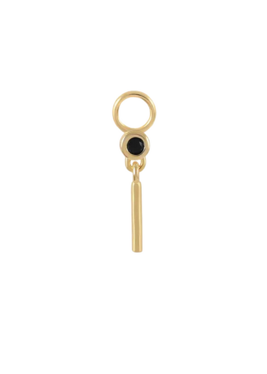 Gold black pin Welcome hoop charm