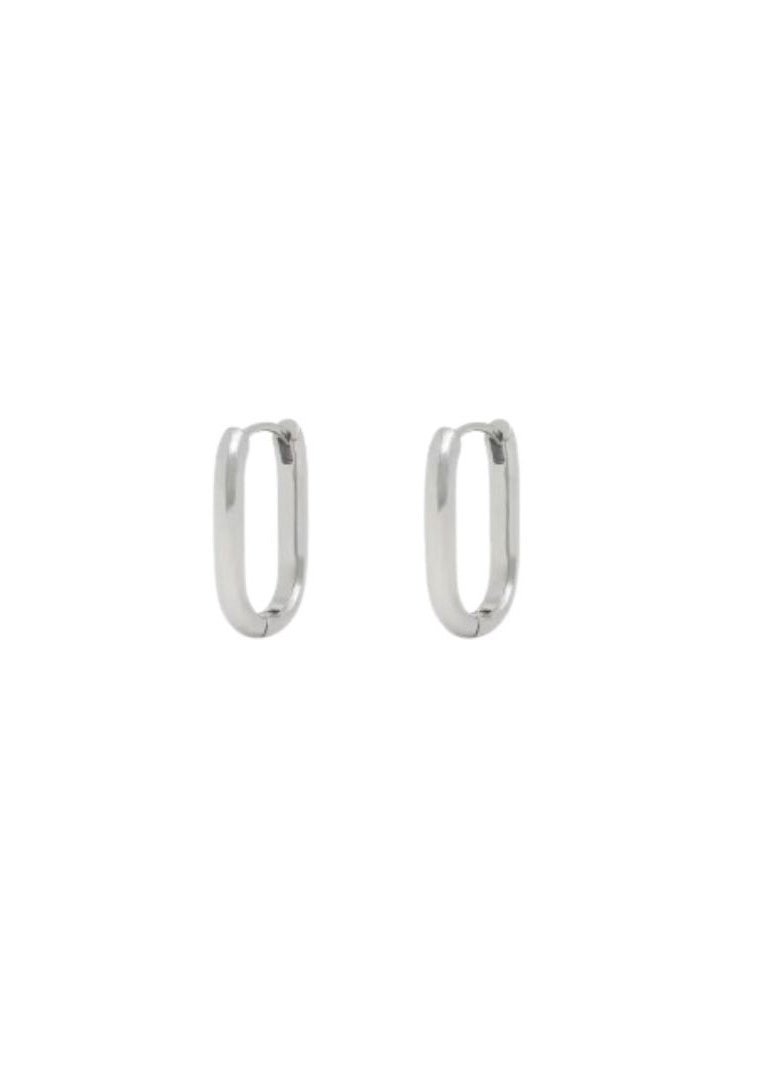 Earrings medium rectangle Welcome hoop