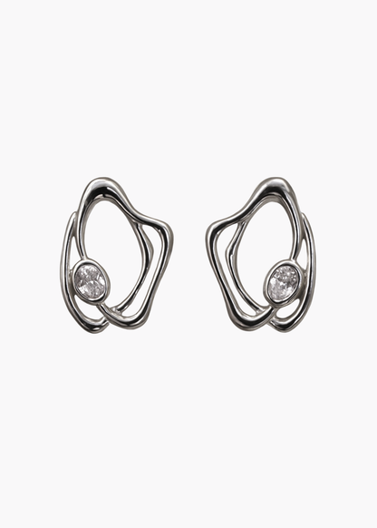 Earring Sparkling Vortex Silver