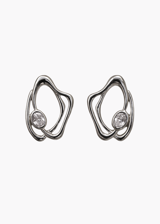 Earring Sparkling Vortex Silver