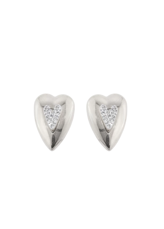 Earring Heart Rise Silver