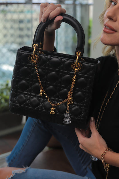 Soft bear bag charm Welcome