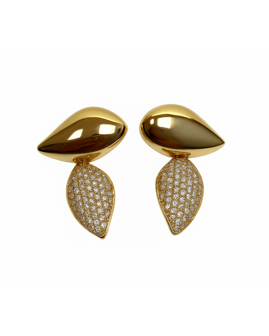 Gold Crystal Drop Earrings