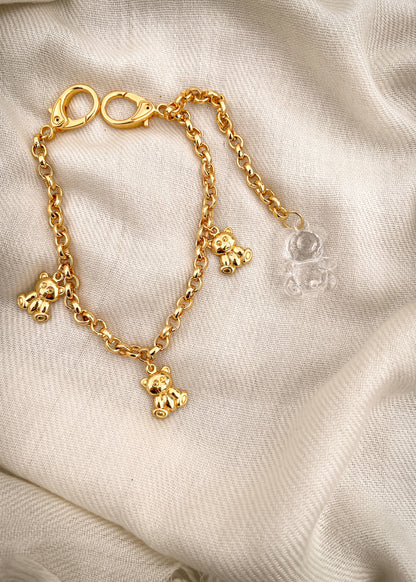 Soft bear bag charm Welcome